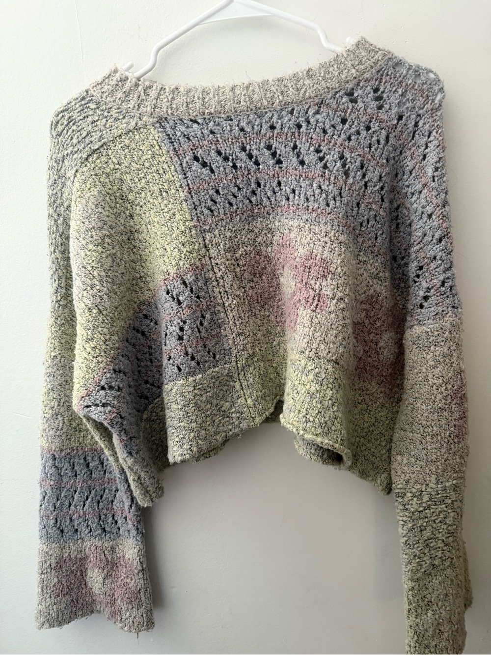 Sincerely Jules Pastel Multicolor Cropped Crewneck Sweater